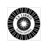 Ex Libris Mystical Star Burst v3 Gummistempel (Prägung)
