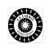 Ex Libris Mystical Star Burst v4 Gummistempel (Prägung)