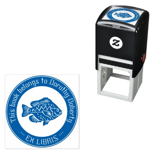 Ex Libris | Niedlicher Fisch Permastempel (Beispiel)