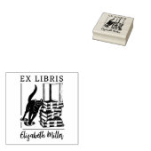 Ex Libris, Niedliches Katzenbuch Gummistempel (Stempel)
