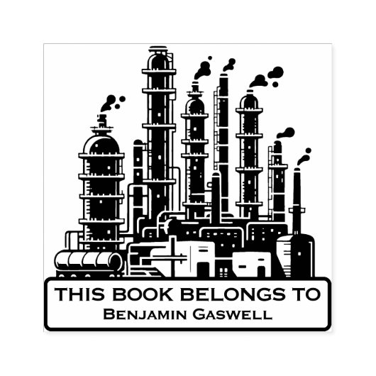 Ex Libris - Ölraffinerie Gummistempel (Prägung)