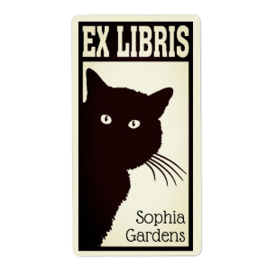 Ex Libris - Peeping Black Cat (gefiltert)