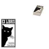 Ex Libris Peeping Black Cat Gummistempel (Stempel)