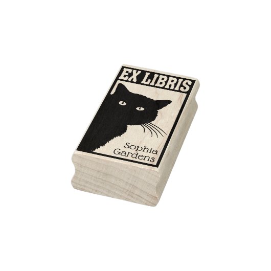 Ex Libris Peeping Black Cat Gummistempel (Stempel)