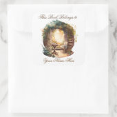 Ex Libris Personalised Bookplate Quadratischer Aufkleber (Tasche)