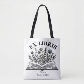 Ex Libris Personalisierte Bücherliebhaber-Wildblum Tasche (Vorderseite)