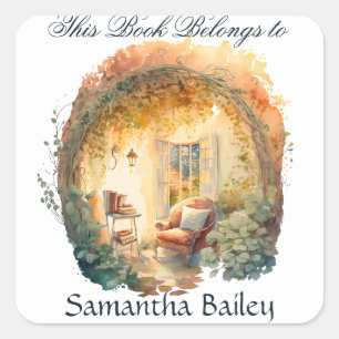 Ex Libris Personalisiertes Buchzeichen Quadratischer Aufkleber