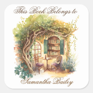 Ex Libris Personalisiertes Buchzeichen Quadratischer Aufkleber