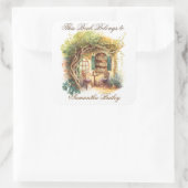 Ex Libris Personalisiertes Buchzeichen Quadratischer Aufkleber (Tasche)