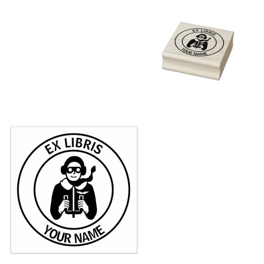 Ex libris Pilot-Buchzeichen Gummistempel (Stempel)