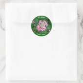 Ex Libris Pink Hydrangea Stickers zum Anpassen (Tasche)