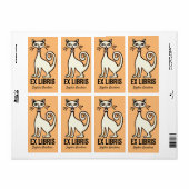 Ex Libris - Retro Cat - Blassorange (Vorne)