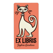 Ex Libris - Retro Cat - Lachs (Vorne)