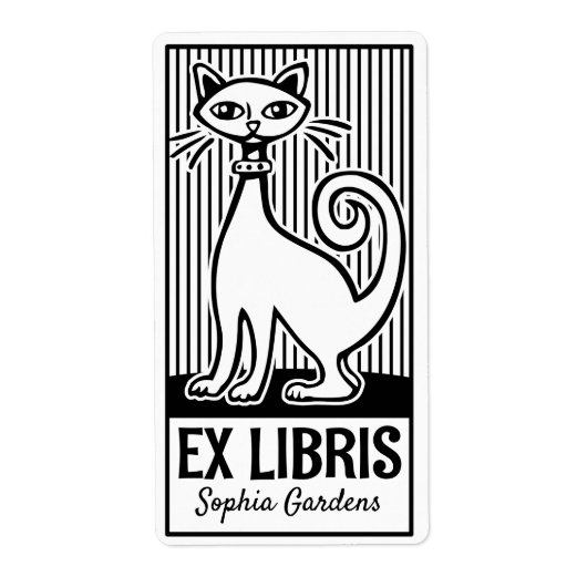 Ex Libris - Retro Cat v2 (Vorne)