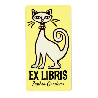 Ex Libris - Retrokatze - Blassgelb