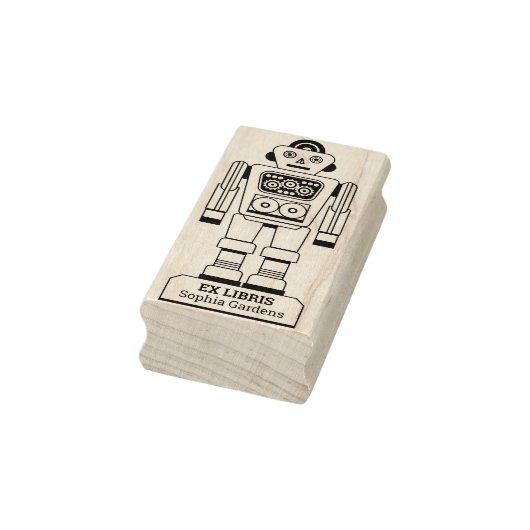 Ex Libris - Robot Librarian v2 Gummistempel (Stempel)