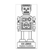 Ex Libris - Robot Librarian v3 Gummistempel (Prägung)