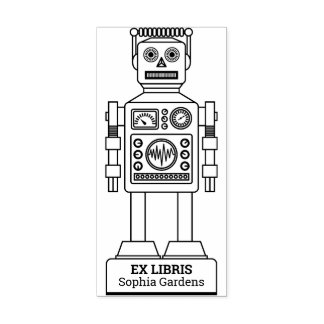 Ex Libris - Robot Librarian v3 Gummistempel