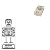 Ex Libris - Robot Librarian v3 Gummistempel (Stempel)