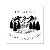 Ex Libris Rustikaler handgezeichnet Berg Individue Permastempel (Design)
