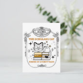 Ex Libris Scholar Cat Dark Academia Postkarte (Stehend Vorderseite)
