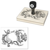 Ex Libris Scroll Vintage Linienkunst Gummistempel (Stempel)