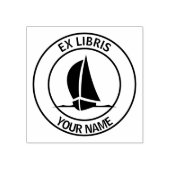Ex libris Segelboot Buchzeichen Gummistempel (Prägung)