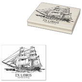 Ex Libris - Segelschiff (Brig) Gummistempel (Stempel)