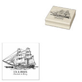 Ex Libris - Segelschiff (Brig) Gummistempel (Stempel)