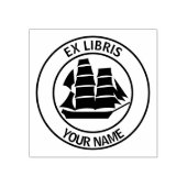 Ex libris Segelschiff Buchzeichen Gummistempel (Prägung)