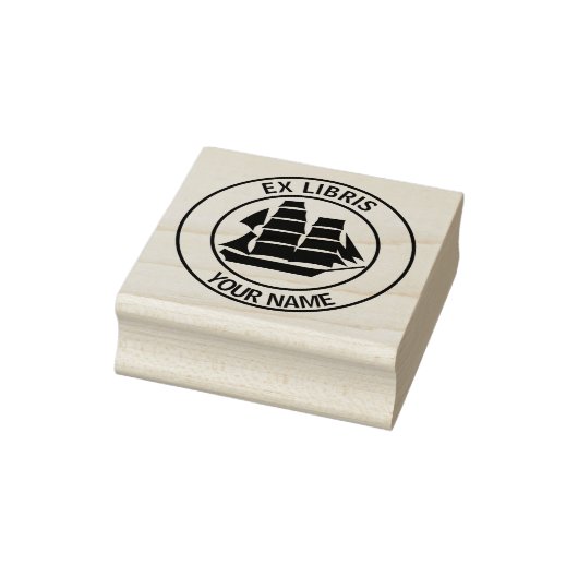 Ex libris Segelschiff Buchzeichen Gummistempel (Stempel)