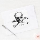 Ex Libris Skull Buchzeichen Quadratischer Aufkleber (Umschlag)