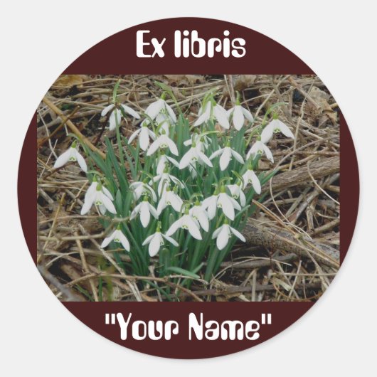 Ex libris Snowdrops Stickers (Vorderseite)