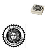 Ex Libris - Sonnengesicht Gummistempel (Stempel)