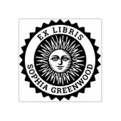 Ex Libris - Sonnengesicht Gummistempel (Prägung)