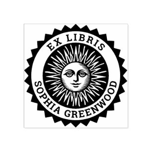 Ex Libris - Sonnengesicht Gummistempel