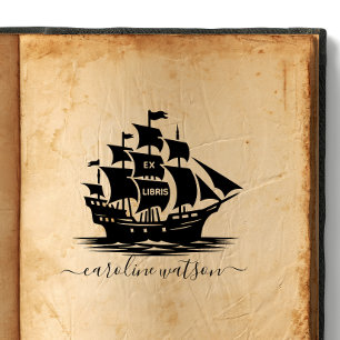 Ex libris Stempel Schiff