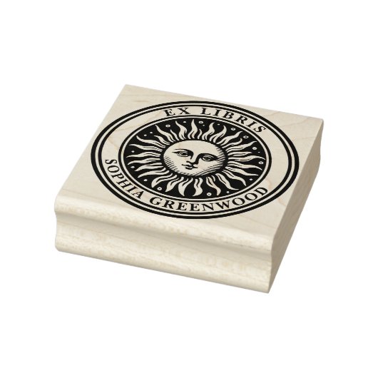Ex Libris - Sun Face 2 Gummistempel (Stempel)