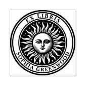 Ex Libris - Sun Face 2 Gummistempel (Prägung)