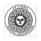 Ex Libris - Sun Face 3 Gummistempel (Prägung)