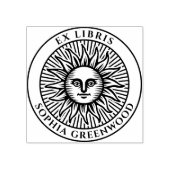 Ex Libris - Sun Face 3 Gummistempel (Prägung)