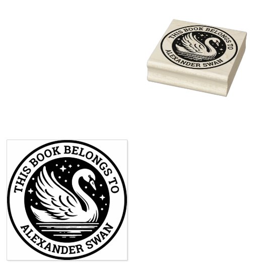 Ex Libris - Swan Gummistempel (Stempel)