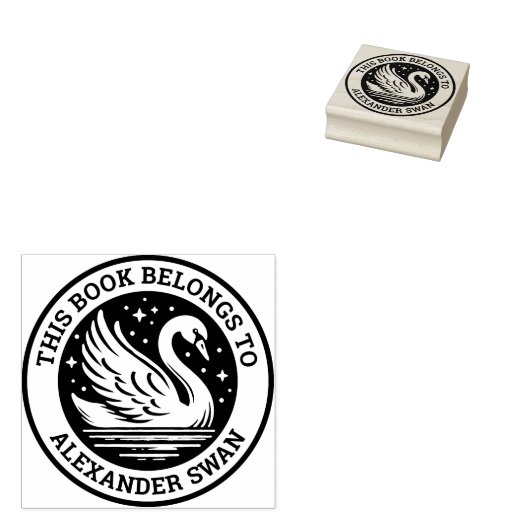 Ex Libris - Swan Gummistempel (Stempel)