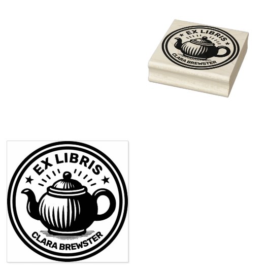 Ex Libris - Tea Pot Gummistempel (Stempel)