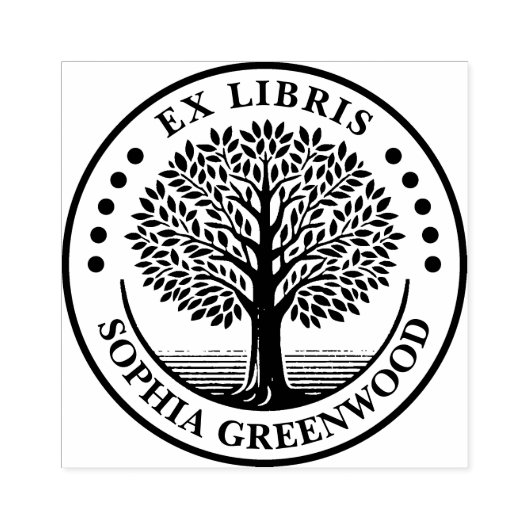 Ex Libris - Tree Gummistempel (Prägung)
