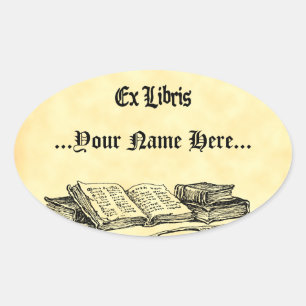 Ex Libris Vintag Books Custom Buchzeichen Ovaler Aufkleber