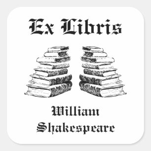 Ex Libris Vintag Books Custom Buchzeichen Quadratischer Aufkleber