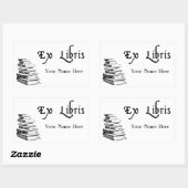 Ex Libris Vintag Books Custom Buchzeichen Rechteckiger Aufkleber (Blatt)