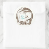 Ex Libris Vintage Affen Buchzeichen Runder Aufkleber (Tasche)