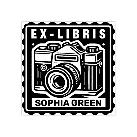 Ex Libris - Vintage Kamera Gummistempel (Prägung)
